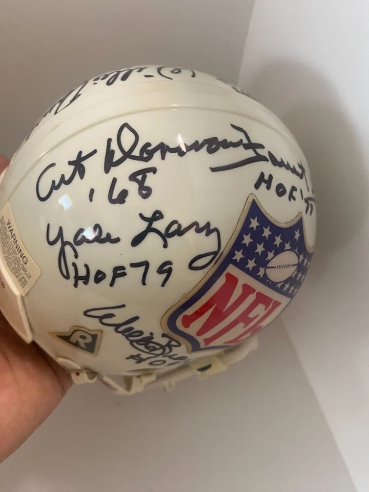 NFL Hall of Fame Signed Auto Mini Helmet 7 Players BROWN DAVIS ART DONOVAN PSA - Image 4 of 4