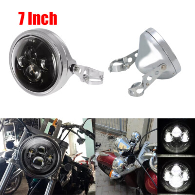 7'' LED Headlight + Mount Housing Bucket For Harley Electra Glide Classic