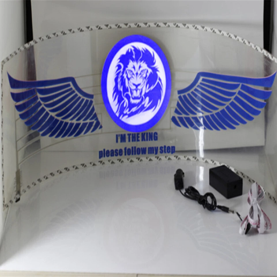 Lámpara ecualizadora activada de sonido pegatina LED luz ritmo música coche león 90*25 cm Foto 2 de 4