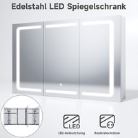 Led Spiegelschrank Bad Mit Beleuchtung Badspiegel Steckdose Touch Edelstahl 105