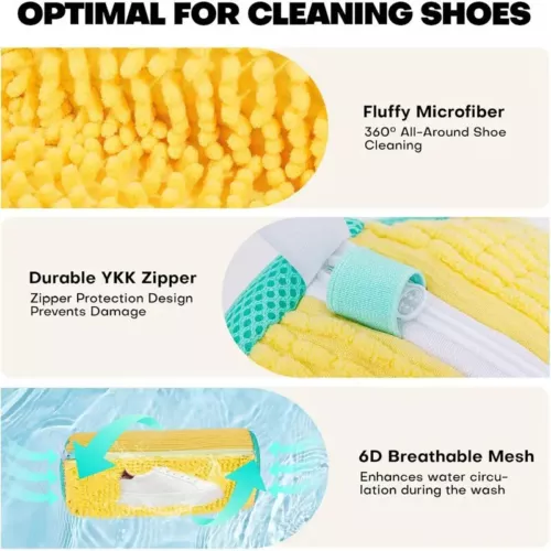 Shoe Washing Bag for Washing Machine – Zipper Laundry Bag for Sneakers, Reusable - Picture 3 of 23
