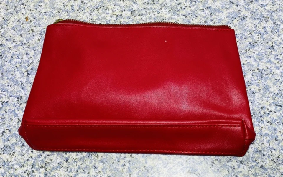 CLARINS Mujer Rojo Blanco Punto Aseo Maquillaje Bolsa de Viaje Estuche Cartera Bolso sin asas Cremallera Foto 2 de 4