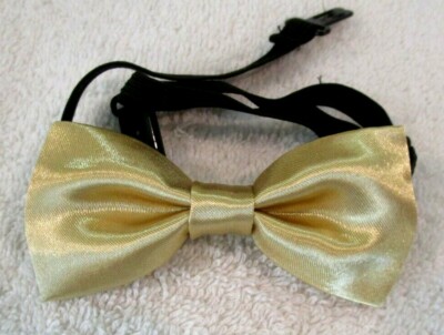 Kids Boys Girls Shinny Champaign Beige Tan Pretied  Adjustable Bow Tie-New! 