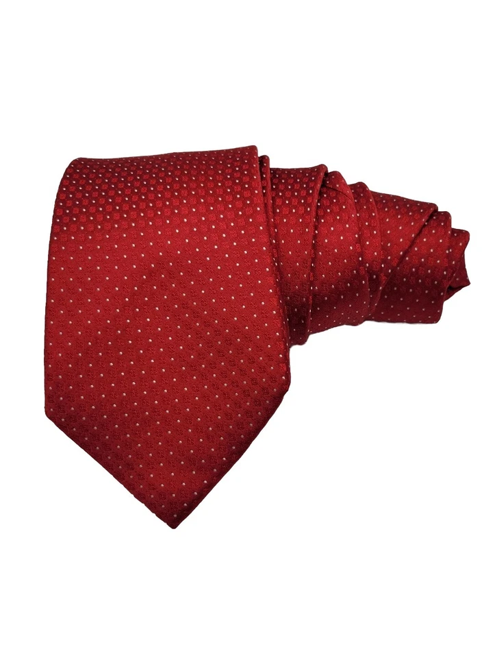 Corbata Sean John roja Power con puntos blancos 100 % seda 58" x 3,5" Foto 3 de 4