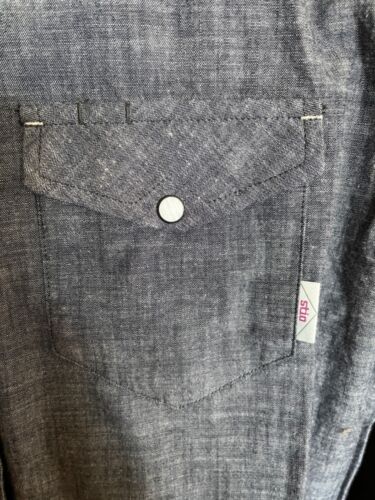 Camicia donna grande Stio nuova con etichetta blu Ashton Chambray western snap rodeo nuova cotone - Foto 2 di 10