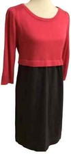 Jessica Howard Fuchsia Gray Pink Grey Colorblock Sweater Dress Petite PL 12P-14P