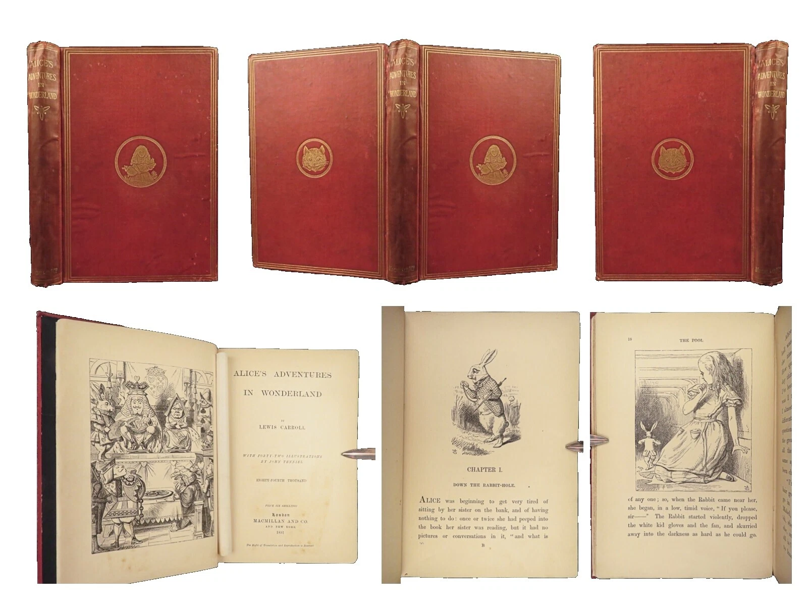 Alicia en el país de las Maravillas, Lewis Carroll firmado Antiguos Libros De Colección &