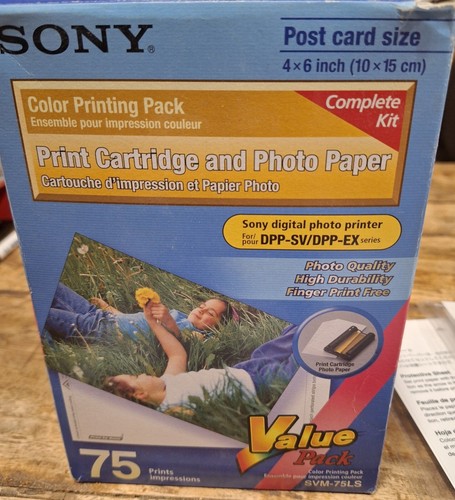 SONY SVM-75LS Color Printing Pack 3x 25 Sheets 10x15cm 3x Cartridge Postcardsize - Afbeelding 2 van 7