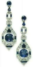 Art Deco Style Lab Created Diamond & Sapphire...