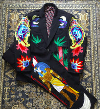 Men Black 2Pc Western Egypt Embroidered With Rhinestones Cowboy Cocktail outfits