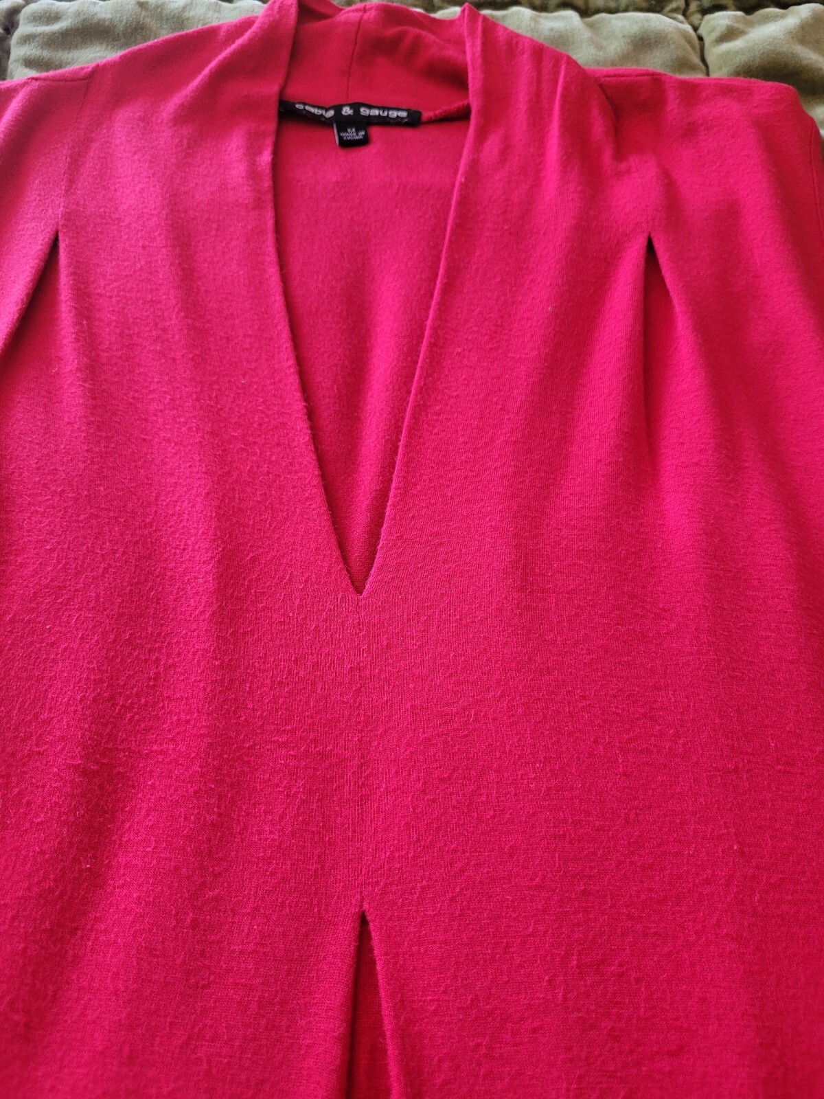 Cable & Gauge Solid Basic Red Sleeveless V Neck T… - image 9