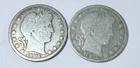 LOT OF 2 BARBER HALF DOLLARS - 90% SILVER - FREE SHIP #8233