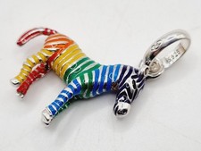 Links Of London RAINBOW ZEBRA Sterling Silver + Enamel NEW