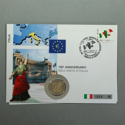 Italien 2011 Numisbrief 2 Euro 150 Jahre Vereinigung Italiens - Bild 1 von 2
