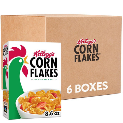 Corn Flakes Breakfast Cereal, Kids Cereal, Family Breakfast (6 Boxes)