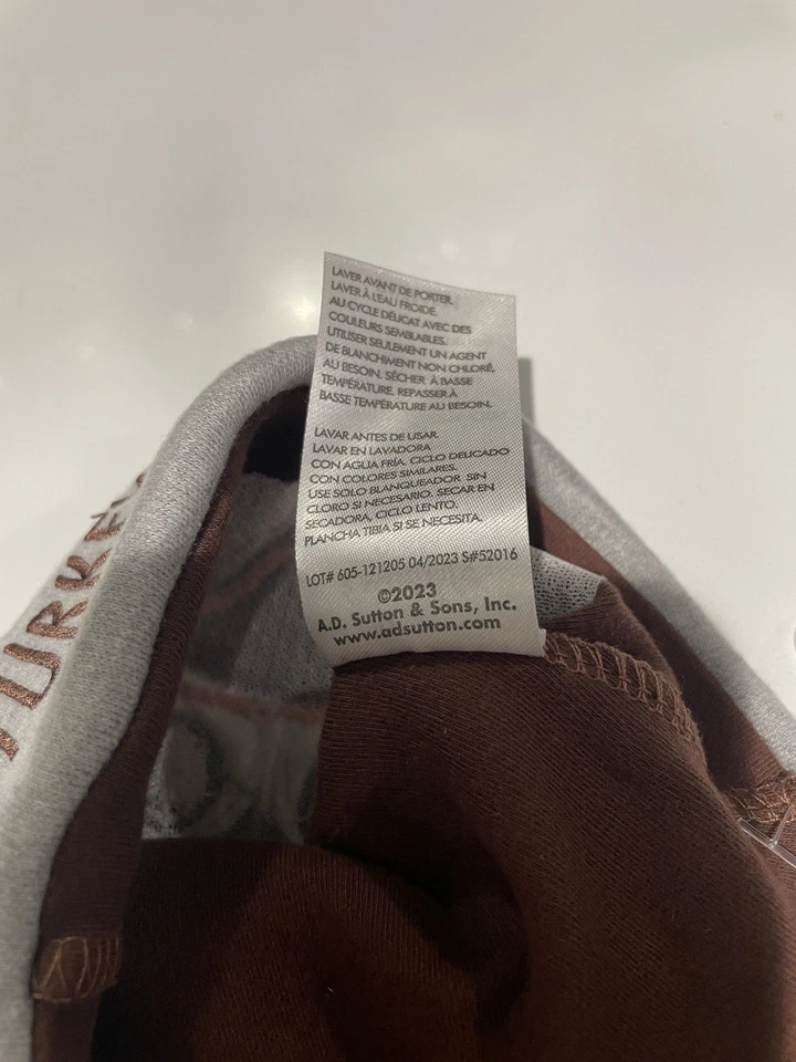 Turkey & Touchdowns Brown and Gray Baby Hat 0-6 Baby Essentials Thanksgiving NWO - Image 4 of 4