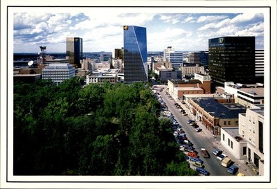 Regina SK Canada Downtown Skyline Victoria Park Capitol Theatre 1980s Chrome