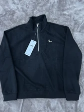 Alo Black Quarter Zip Pullover Size Medium