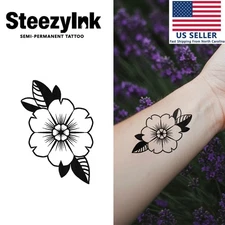 SteezyInk temporary tattoo Floral Harmony last upto 2 weeks 3 x 3 inch