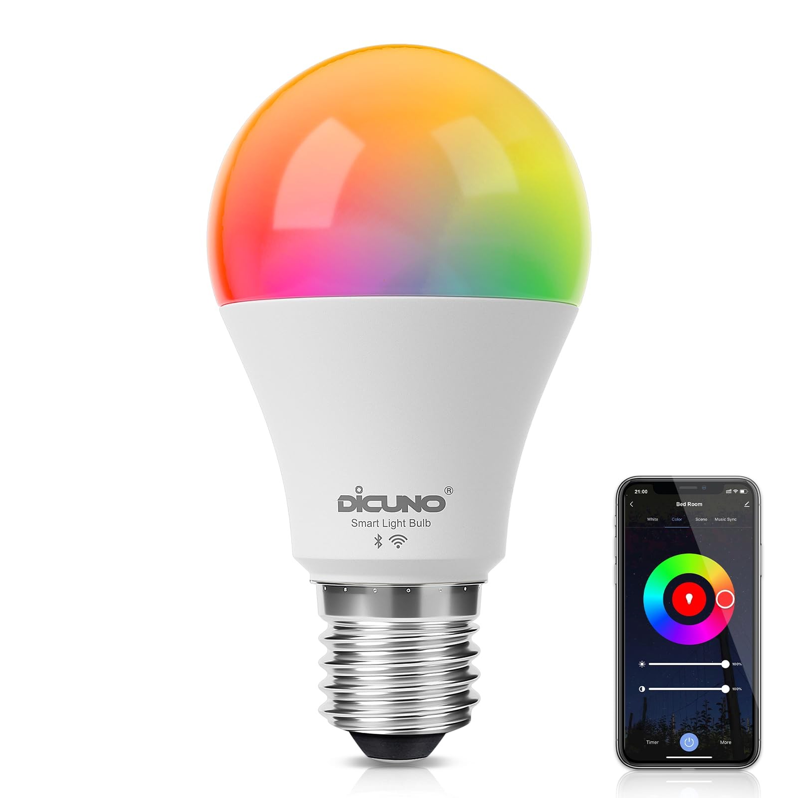 Ampoule Connectée LED E27 WiFi Intelligente Multi Couleur pour Maison Connectée Alexa