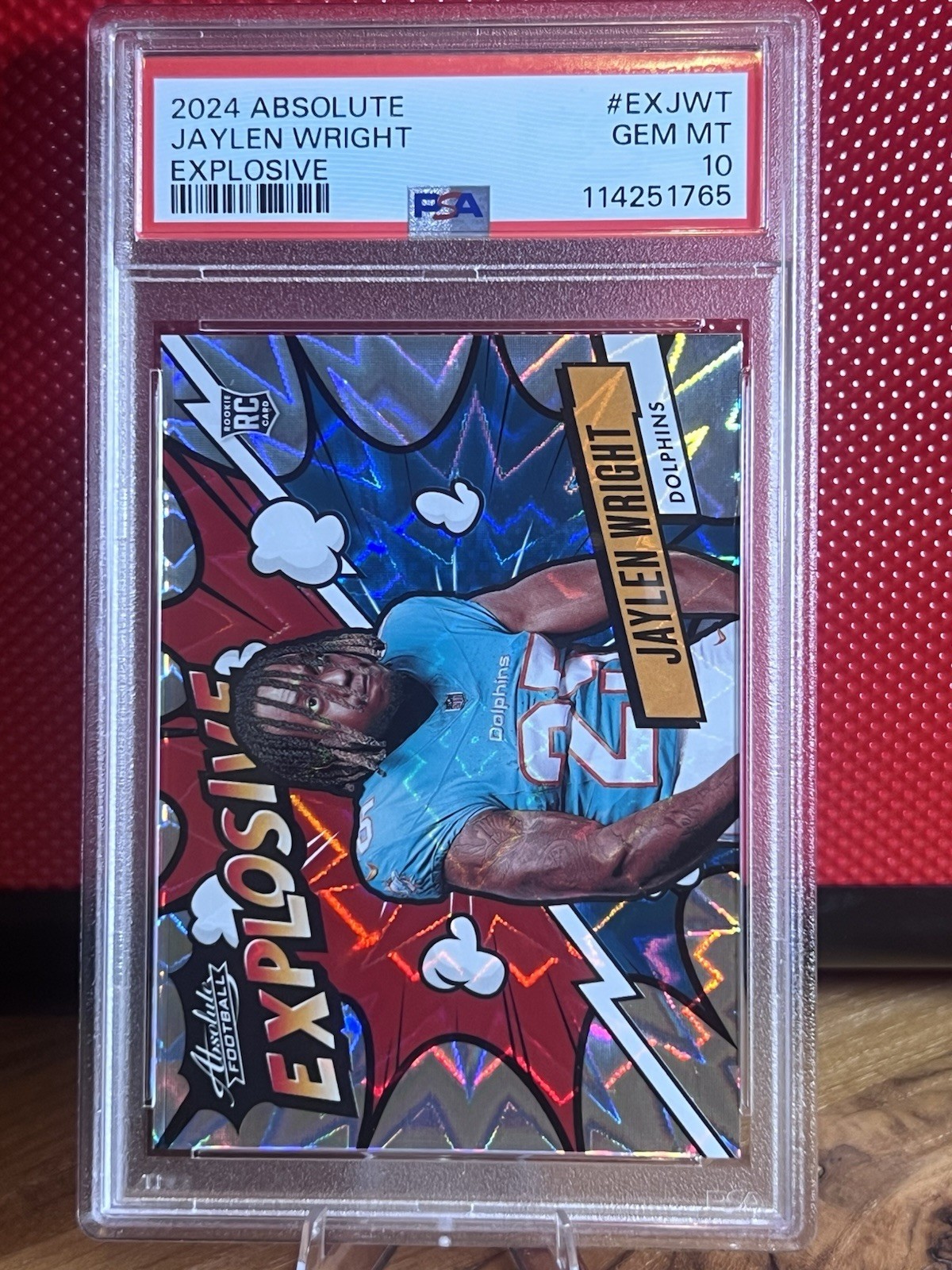 2024 Absolute Explosive Jaylen Wright Rookie PSA 10 Miami Dolphins SSP (RC)