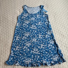 NWT Draper James Ruffle Nightie Night Gown Womens S/M Blue Floral Super Soft New