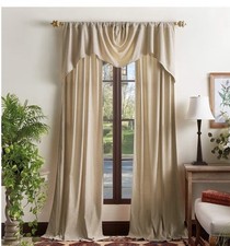 Martha Stewart Naples Chenille Solid Window Curtain Valance, Natural Sz 72x28