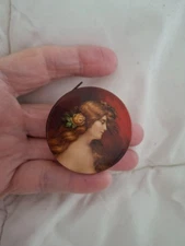 Antique Victorian Woman celluloid tape measure Bakers Flavoring Advertising