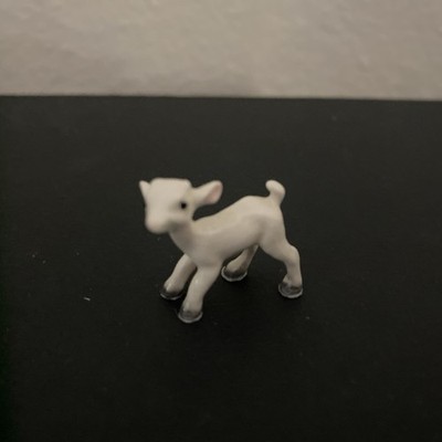 Retired Hagen Renaker White Saanen Goat Kid Baby Trinket