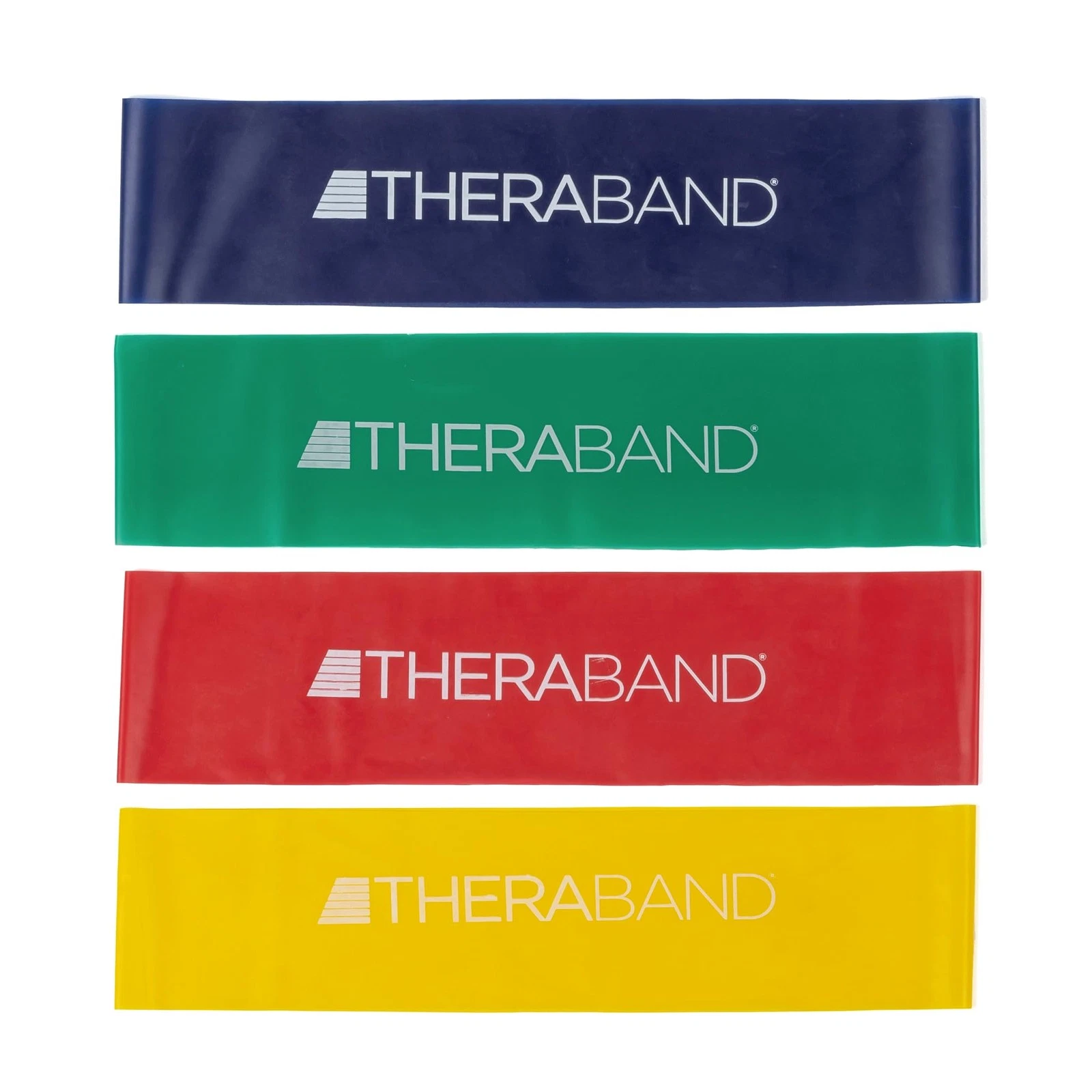 THERABAND Resistance Band Loop Set, Pack of 4, 12 Inch Band Loop Kit for Legs &