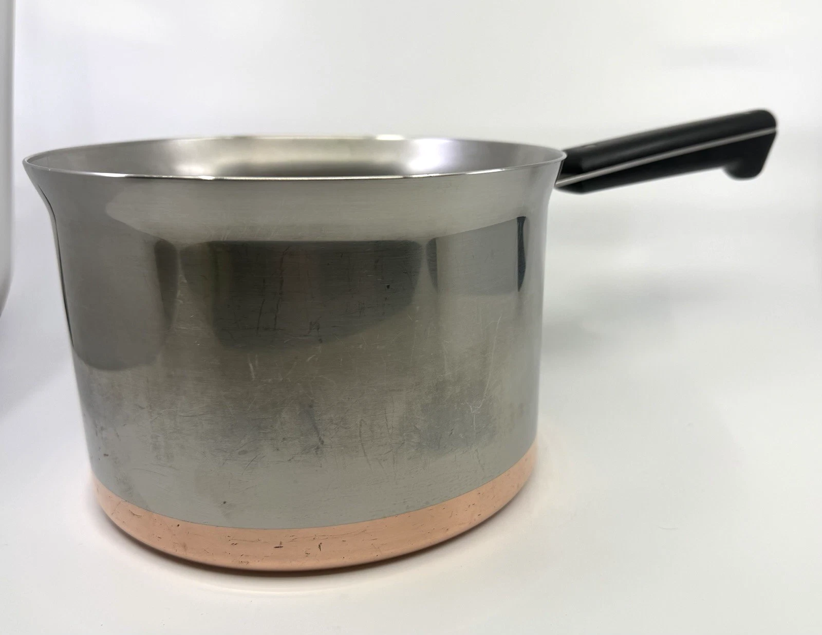 Vintage Revere Ware 1801 Copper Clad Bottom 4 Qt Pot, 8" Diameter, Made in USA