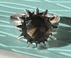 Vintage 925 Sterling Silver and Large Smoky Quartz Cocktail Ring Size 8