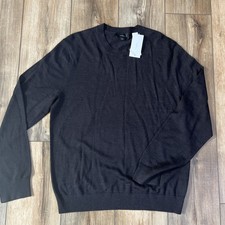 Vince Men  s M Brown Extra Fine Merino Wool Sweater Crew Neck Pullover Light