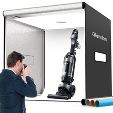 Glendan 32x32 Light Box Photography, Large Photo Light Box with 3 Light Panel...