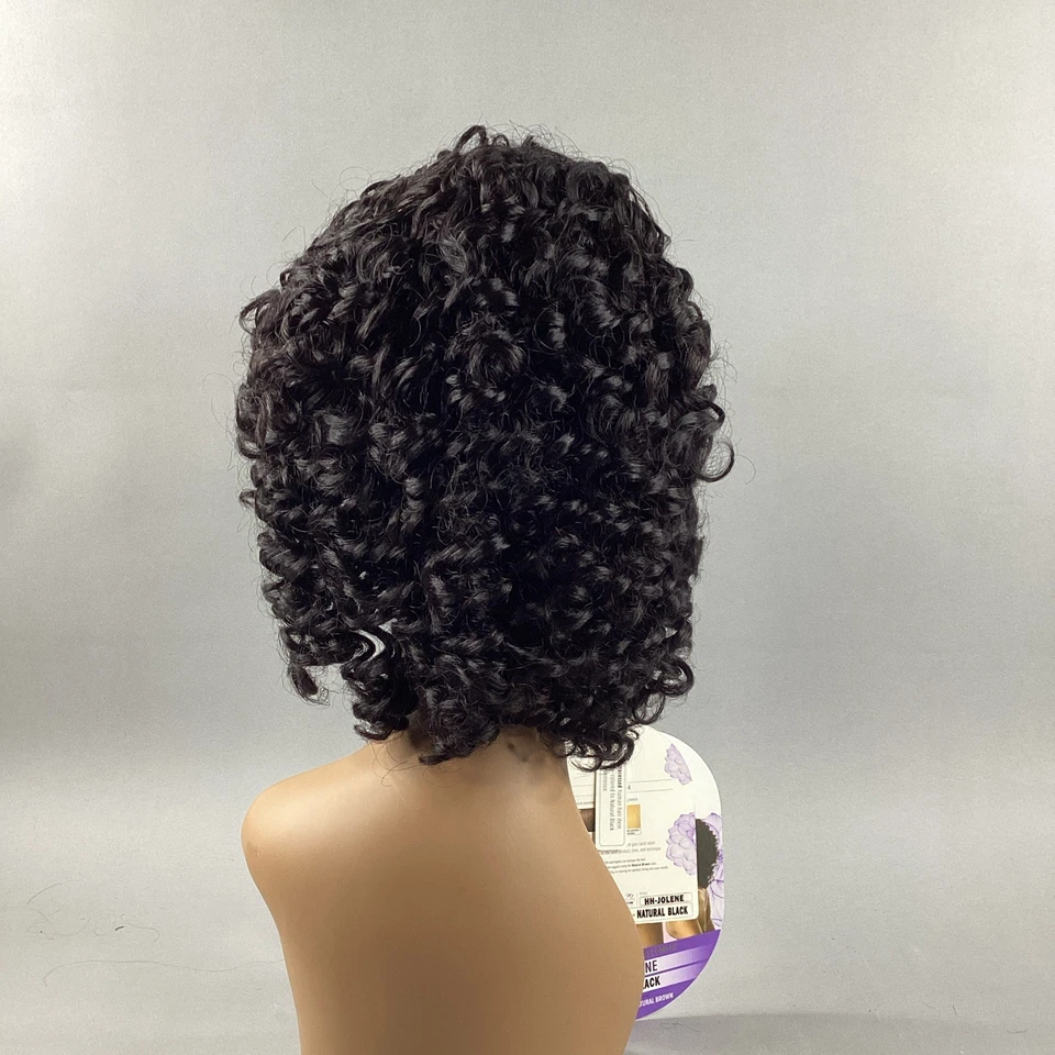 HH-Jolene Short Curly #Natural Black 100% Unprocessed Human Hair Full Wig - Image 4 of 4