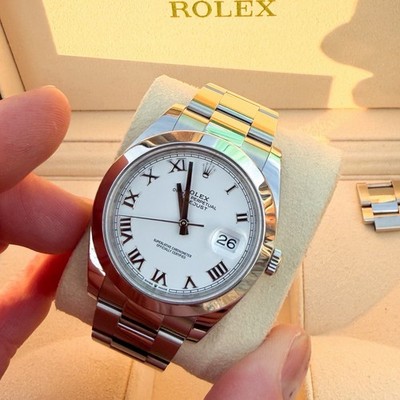 Rolex Datejust 126300 White Roman Numeral Dial FULL SET