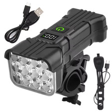 12 LED Bicycle Front Light Rechargeable Bike Light with Horn MTB Bicycle Head Li