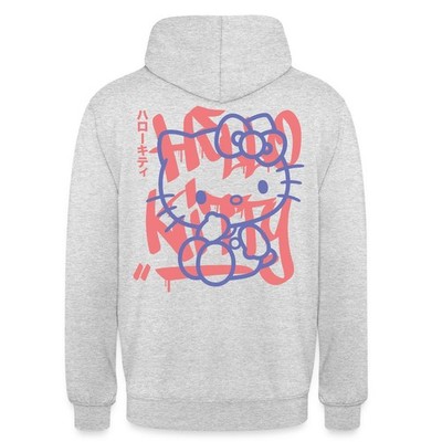 Hello Kitty Mit Schriftzug Graffiti Stil Unisex Hoodie