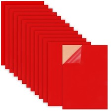 12 Pieces Red Self Adhesive Felt Sheets, Soft Velvet Felt Sheets with Adhesiv...