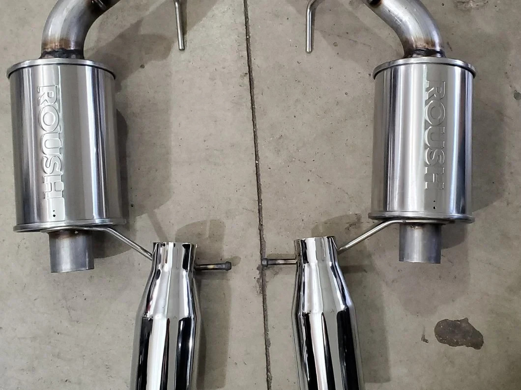 Roush 421145 Dual Exhaust Kit Round Tips For 2011-2014 Ford