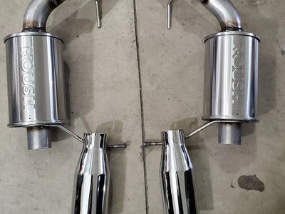 Roush 421145 Dual Exhaust Kit Round Tips For 2011-2014 Ford