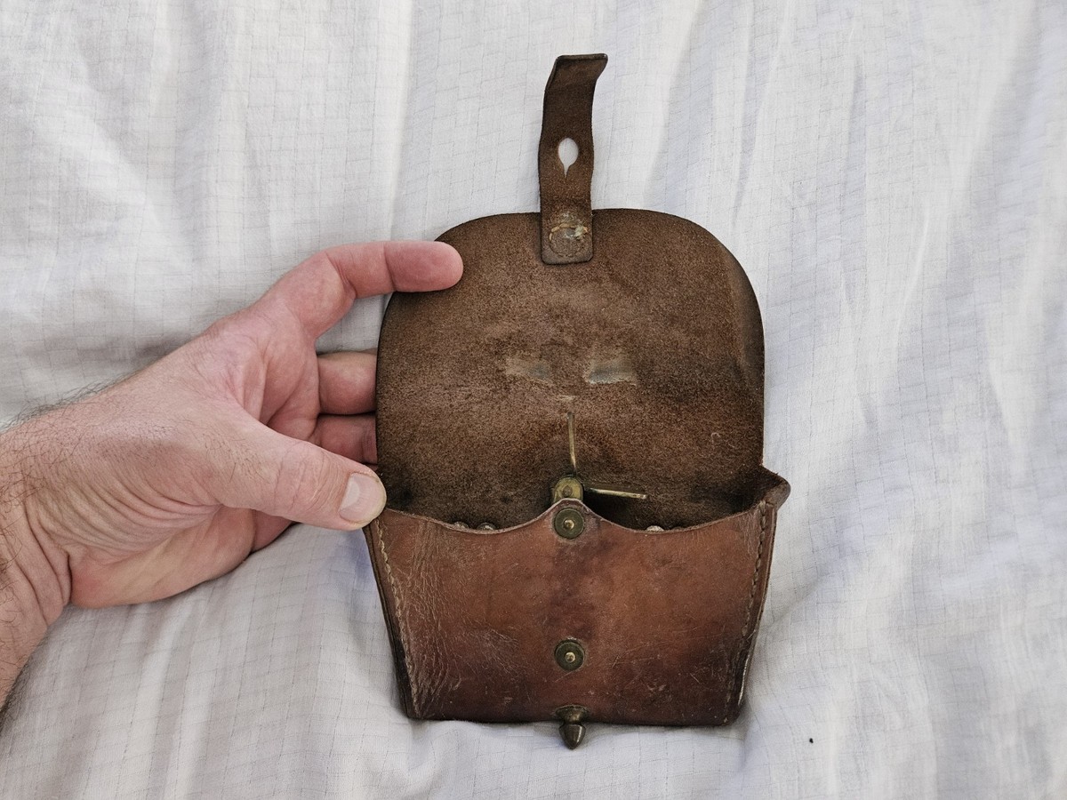 🇸🇪🪖 Antique Swedish Mauser M94 💼 WWI Leather Ammo Pouch
