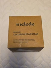 Melede Suede Leather Guitar Strap Orange Treble Clef New 