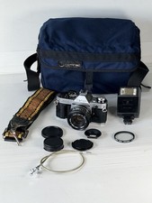 Canon AE-1 Program 35mm Film Camera FD 50mm f/1.8 Serviced New Seals  Flash Bag
