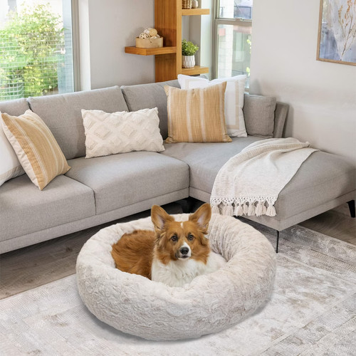 Pet Bed-Best Friend  by Sheri -Shag Cat or small Dog donut bed-16" across