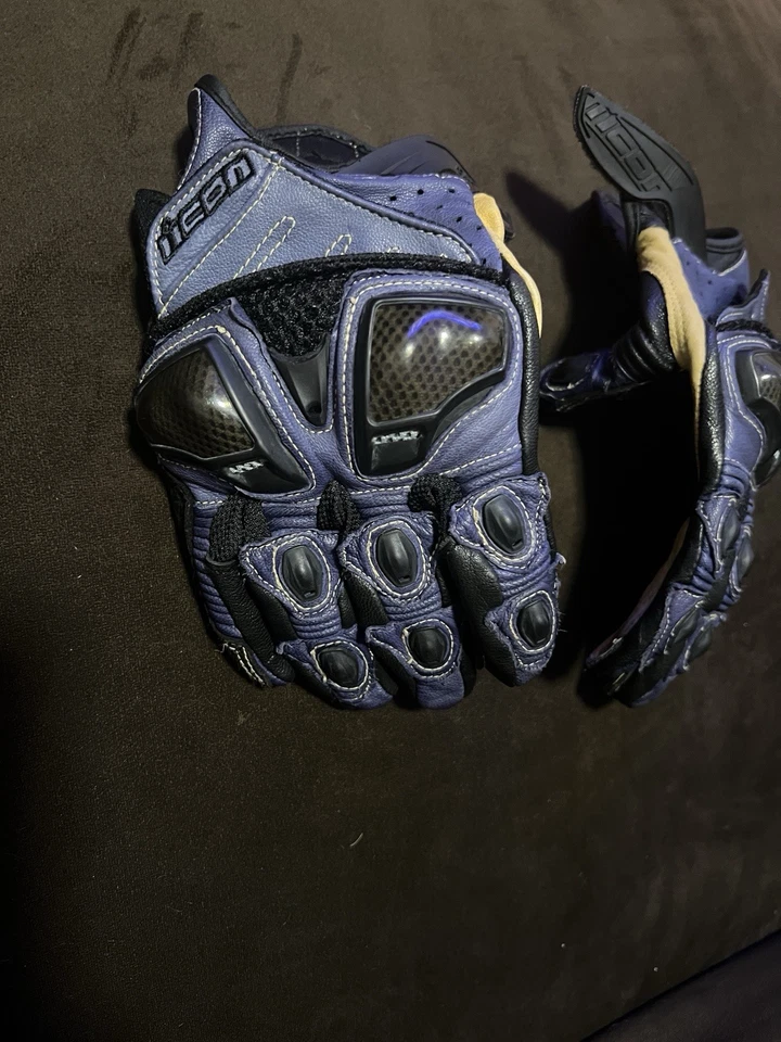 Luvas curtas Icon Overlord. Azul, tamanho pequeno - Imagem 4 de 4