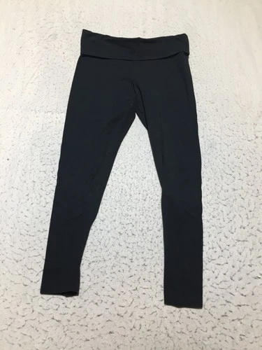 Victoria's Secret Pink Yoga Pants Womens L Large Black Flip Cuff