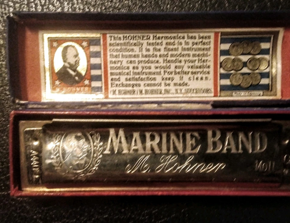 Banda marina Hohner raramente vista No. Armónica 1896 en preguerra en sol menor. ¡Bonito!  Foto 2 de 4