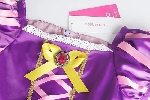 ReliBeauty Girls Dress Puff Sleeve Princess Costume, 3T, Purple(with Accessories - Picture 3 of 8