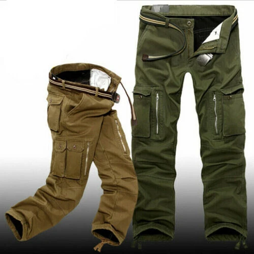 Herren Fleecefutter Arbeitshosen Warm Thermohose Freizeit Cargo Winter Hose DE!! - Bild 3 von 18